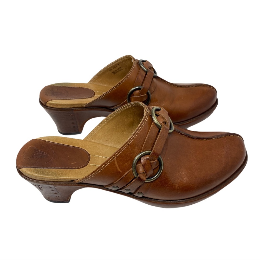 Frye Cheryl Triple Harness leather clog mules